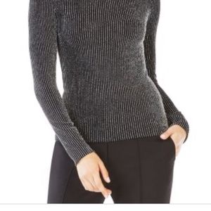 Bcbg silver and black turtleneck